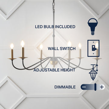 Wicklow 34.75" Bohemian Farmhouse Iron LED Chandelier